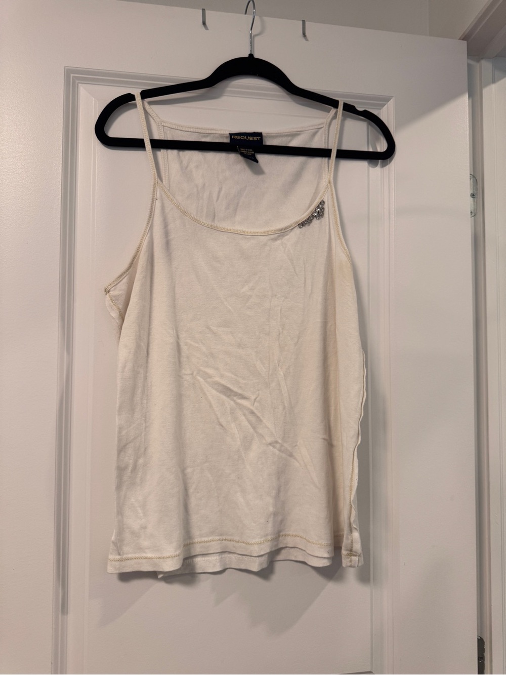 Velvet by Graham & Spencer Off-White Spaghetti Strap Tank